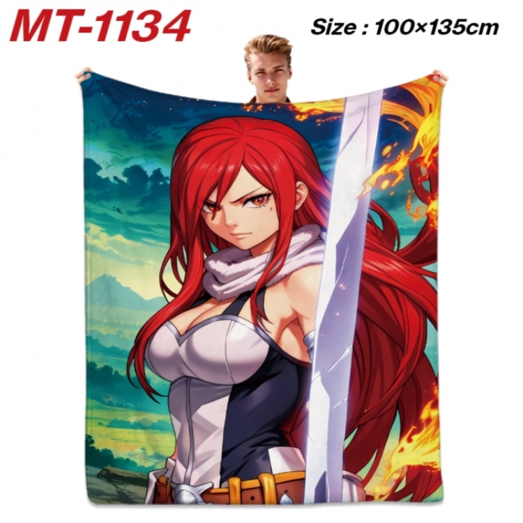 Fairy tail Anime flannel blanket air conditioner quilt double-sided printing 100x135cm