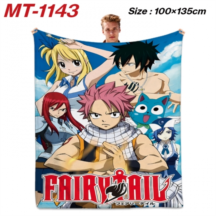 Fairy tail Anime flannel blanket air conditioner quilt double-sided printing 100x135cm