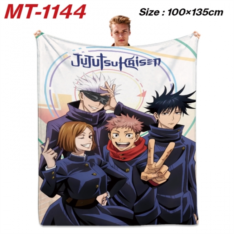 Jujutsu Kaisen  Anime flannel blanket air conditioner quilt double-sided printing 100x135cm