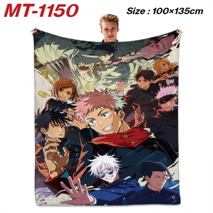 Jujutsu Kaisen  Anime flannel blanket air conditioner quilt double-sided printing 100x135cm