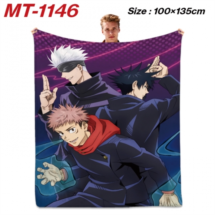 Jujutsu Kaisen  Anime flannel blanket air conditioner quilt double-sided printing 100x135cm