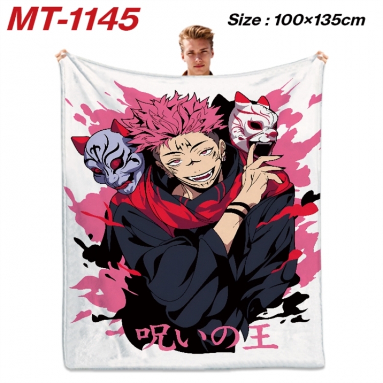 Jujutsu Kaisen  Anime flannel blanket air conditioner quilt double-sided printing 100x135cm