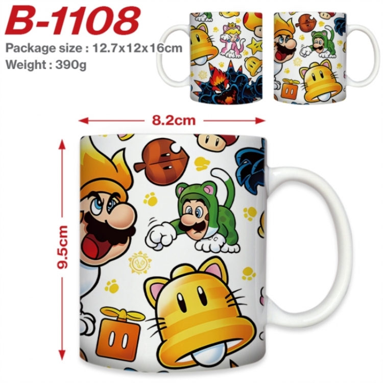 Super Mario Anime printed ceramic mug 400ml (single carton foam packaging) 