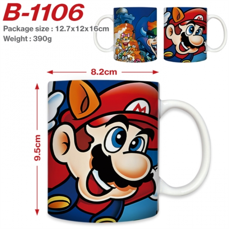Super Mario Anime printed ceramic mug 400ml (single carton foam packaging) 