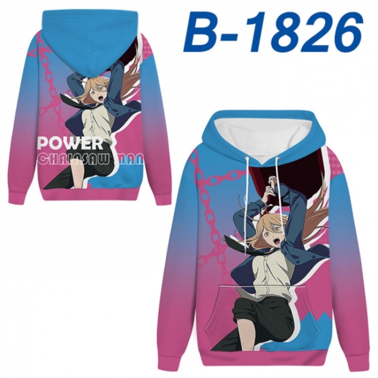 Chainsaw Man Anime full-color health cloth hooded sweatshirt from S to 4XL 