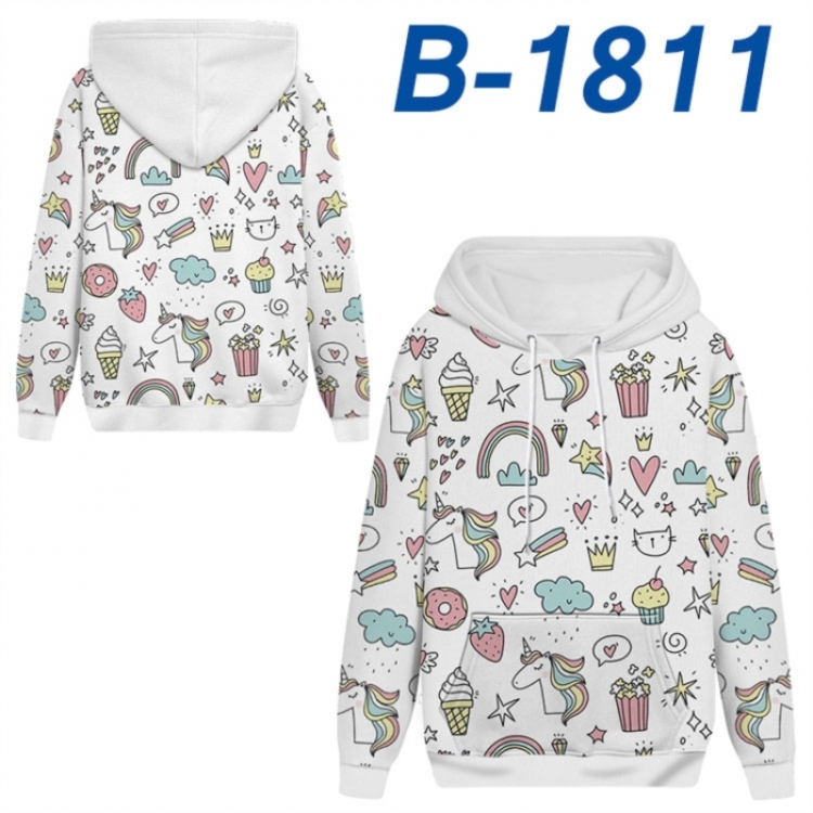 Unicorn Anime full-color health cloth hooded sweatshirt from S to 4XL 
