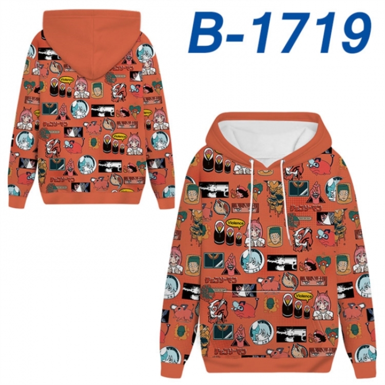 Chainsaw Man Anime full-color health cloth hooded sweatshirt from S to 4XL