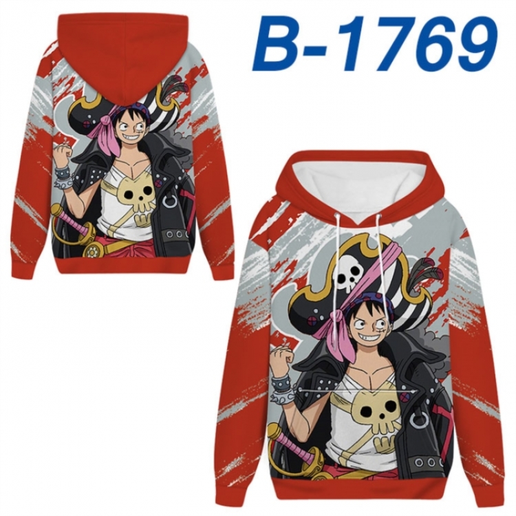 One Piece Anime full-color health cloth hooded sweatshirt from S to 4XL 