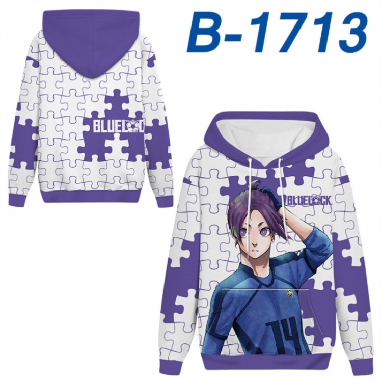 BLUE LOCK Anime full-color health cloth hooded sweatshirt from S to 4XL 