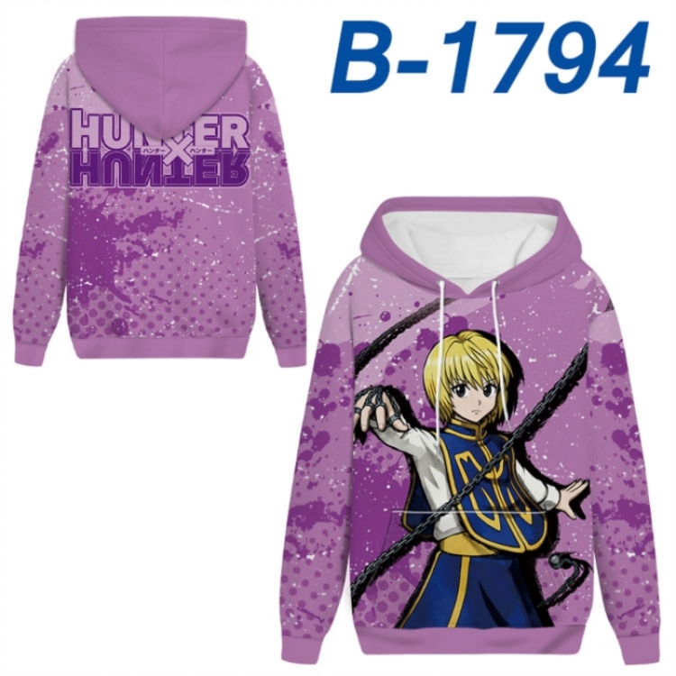 HunterXHunter Anime full-color health cloth hooded sweatshirt from S to 4XL 