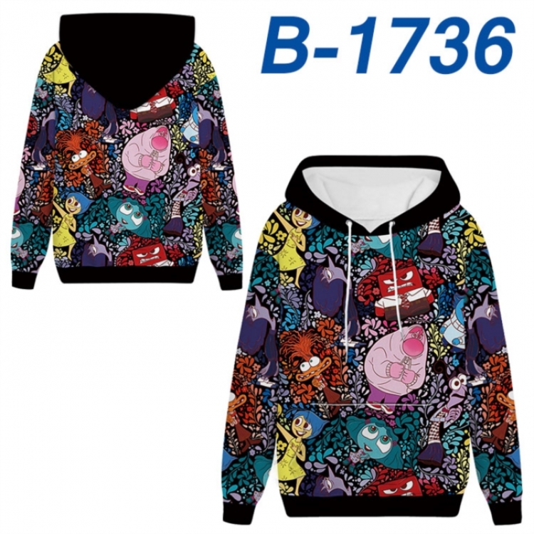 Inside Out Anime full-color health cloth hooded sweatshirt from S to 4XL 