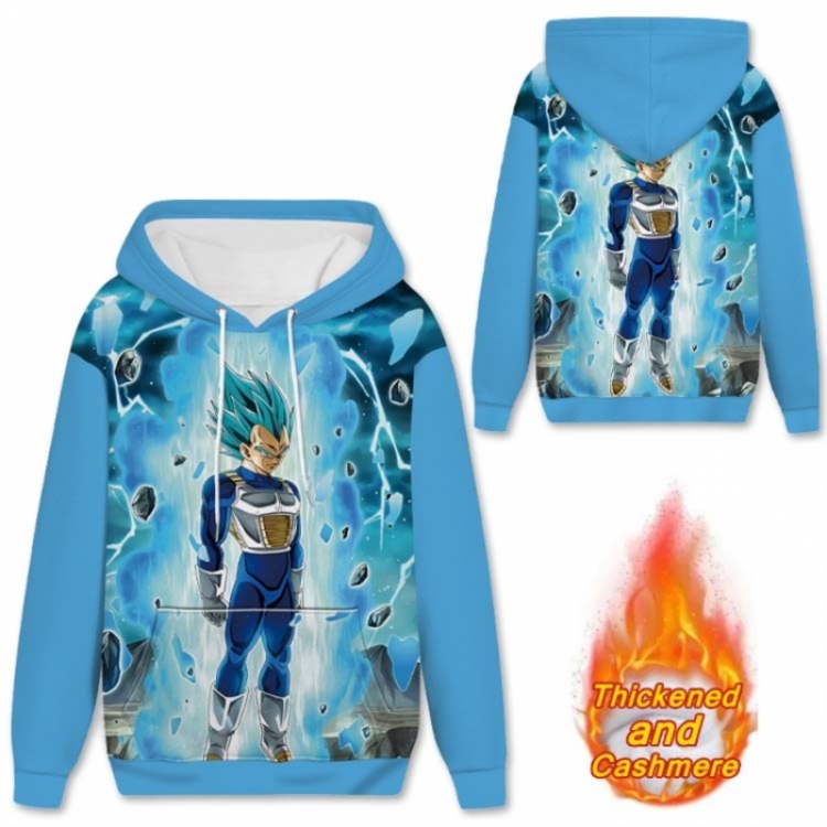 DRAGON BALL Anime Full Color plus velvet padded pullover hooded sweater from S to 4XL