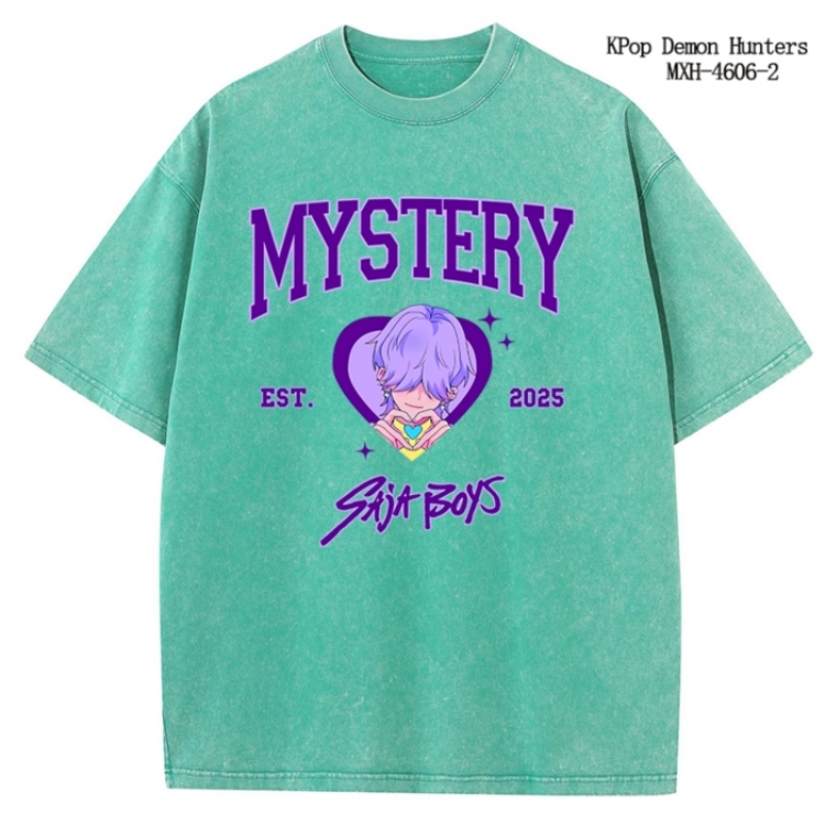 K-Pop Demon Hunters Anime peripheral pure cotton washed and worn T-shirt from S to 4XL