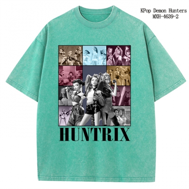 K-Pop Demon Hunters Anime peripheral pure cotton washed and worn T-shirt from S to 4XL