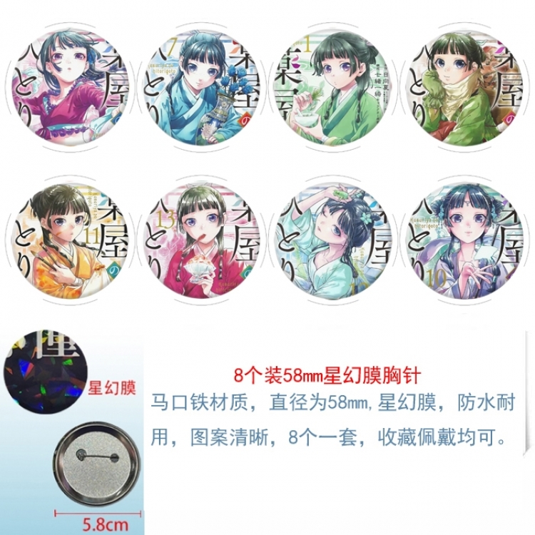 The Apothecary Diaries Anime round Astral membrane brooch badge 58MM a set of 8