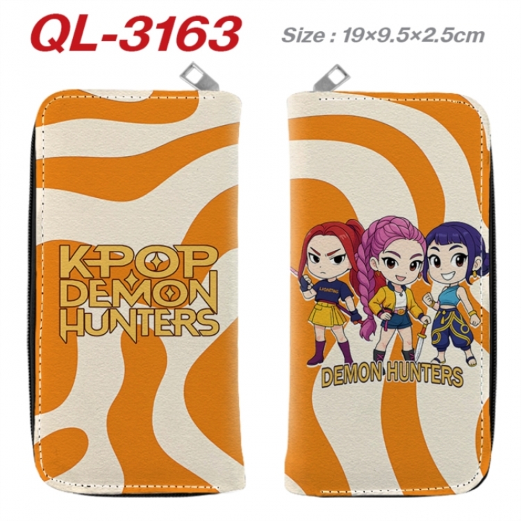 K-Pop Demon Hunters Anime peripheral PU leather full-color long zippered wallet 19.5x9.5x2.5cm