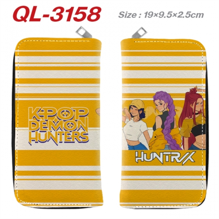 K-Pop Demon Hunters Anime peripheral PU leather full-color long zippered wallet 19.5x9.5x2.5cm