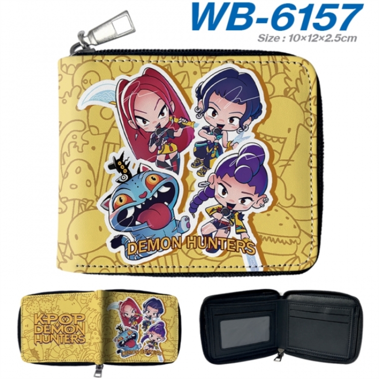 K-Pop Demon Hunters Anime color short full zip folding wallet 10x12x2.5cm