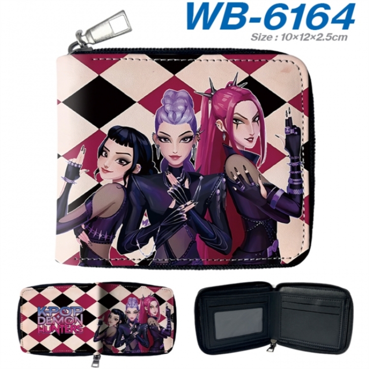 K-Pop Demon Hunters Anime color short full zip folding wallet 10x12x2.5cm
