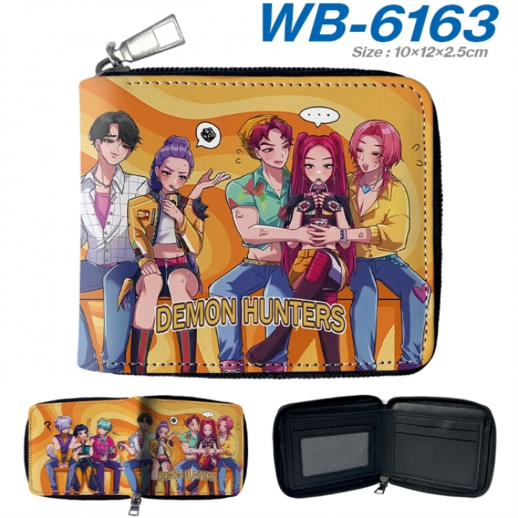 K-Pop Demon Hunters Anime color short full zip folding wallet 10x12x2.5cm