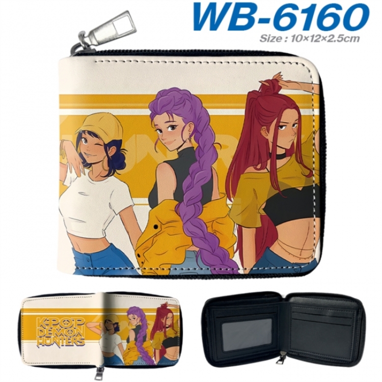 K-Pop Demon Hunters Anime color short full zip folding wallet 10x12x2.5cm