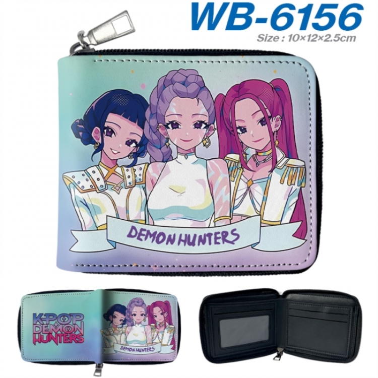 K-Pop Demon Hunters Anime color short full zip folding wallet 10x12x2.5cm