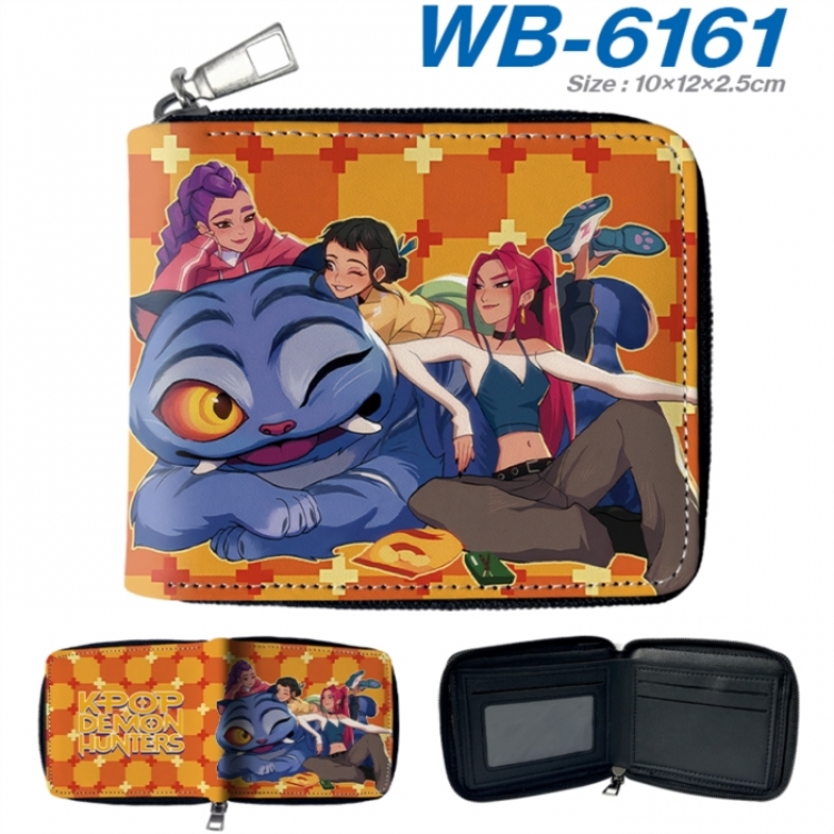 K-Pop Demon Hunters Anime color short full zip folding wallet 10x12x2.5cm