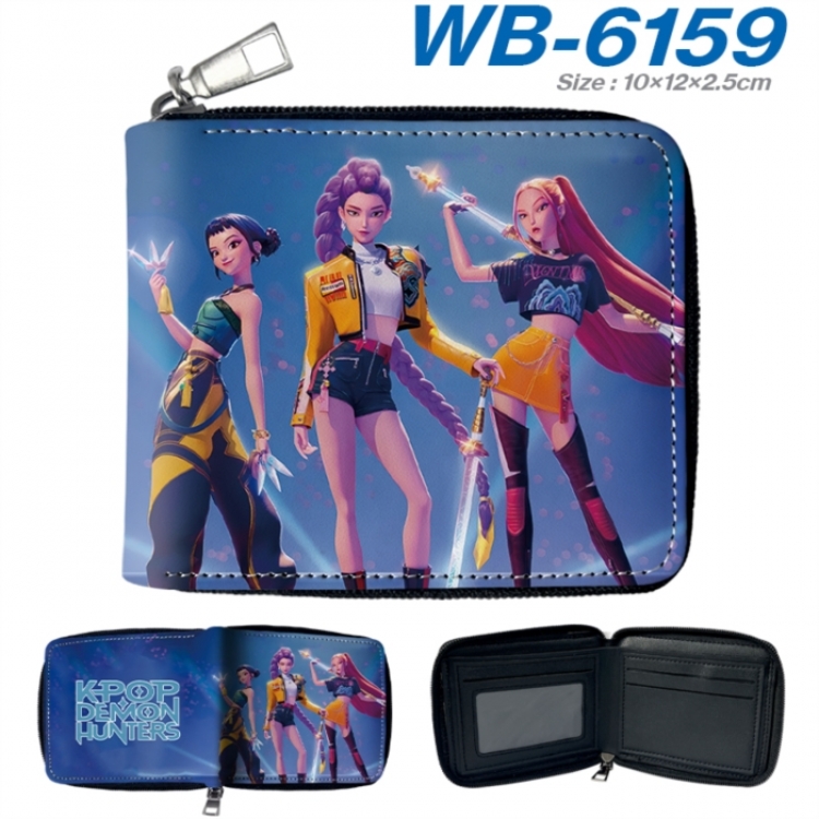 K-Pop Demon Hunters Anime color short full zip folding wallet 10x12x2.5cm