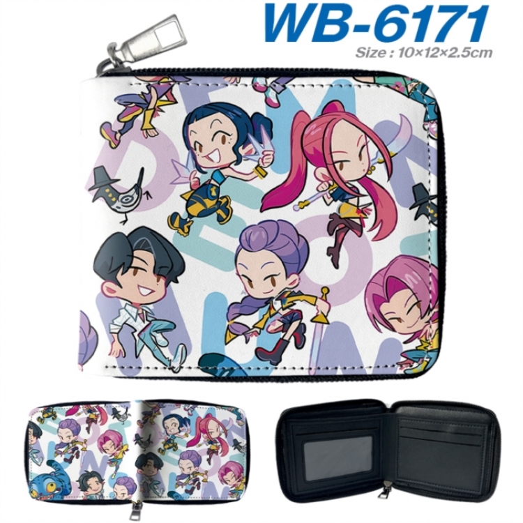 K-Pop Demon Hunters Anime color short full zip folding wallet 10x12x2.5cm