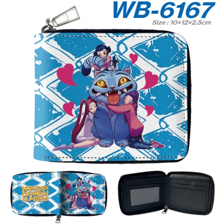 K-Pop Demon Hunters Anime color short full zip folding wallet 10x12x2.5cm