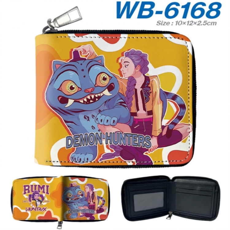 K-Pop Demon Hunters Anime color short full zip folding wallet 10x12x2.5cm