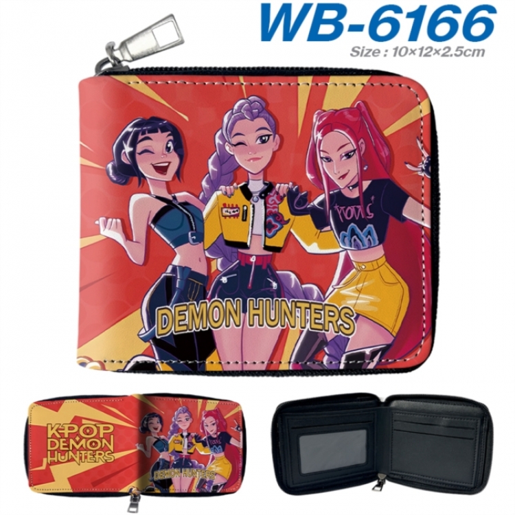 K-Pop Demon Hunters Anime color short full zip folding wallet 10x12x2.5cm