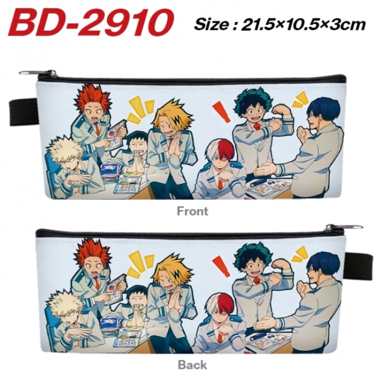 My Hero Academia Anime PU Leather Zipper Pencil Case Stationery Box 21.5X10.5X3CM 