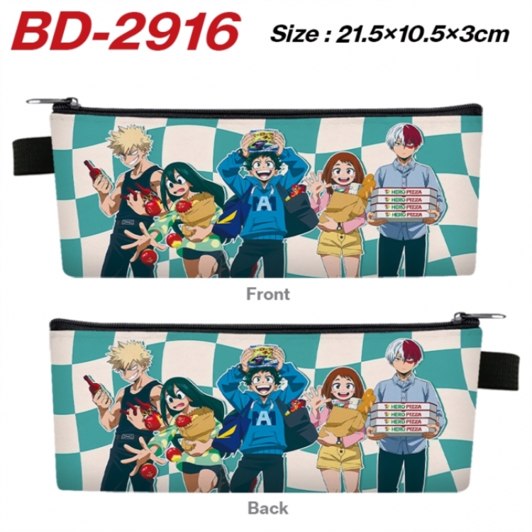 My Hero Academia Anime PU Leather Zipper Pencil Case Stationery Box 21.5X10.5X3CM 