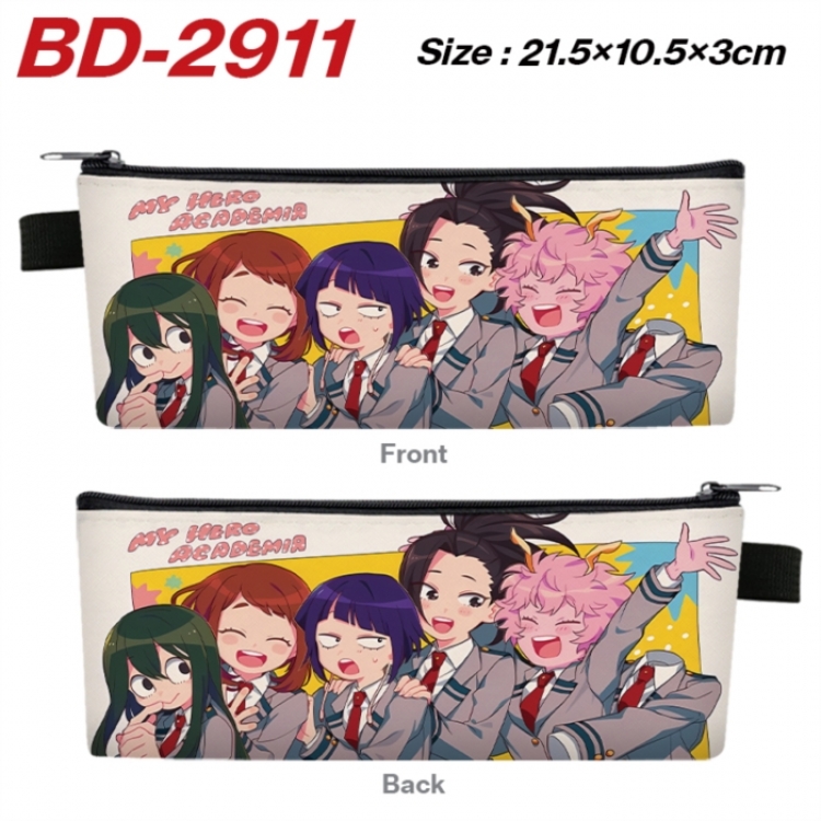 My Hero Academia Anime PU Leather Zipper Pencil Case Stationery Box 21.5X10.5X3CM 