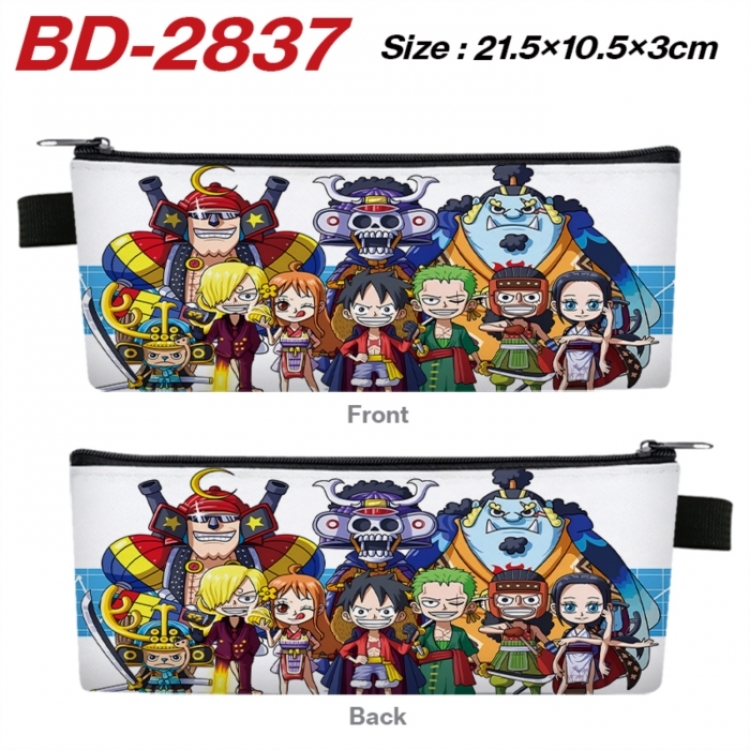 One Piece Anime PU Leather Zipper Pencil Case Stationery Box 21.5X10.5X3CM 