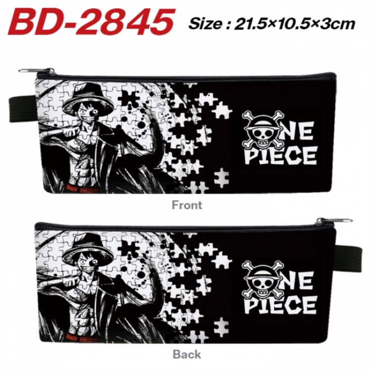 One Piece Anime PU Leather Zipper Pencil Case Stationery Box 21.5X10.5X3CM 