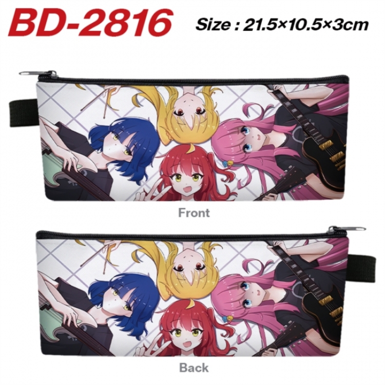 BOCCHI THE ROCK! Anime PU Leather Zipper Pencil Case Stationery Box 21.5X10.5X3CM 