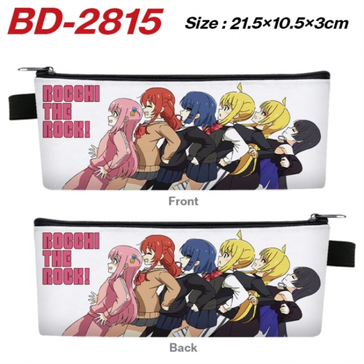 BOCCHI THE ROCK! Anime PU Leather Zipper Pencil Case Stationery Box 21.5X10.5X3CM 