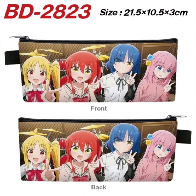 BOCCHI THE ROCK! Anime PU Leather Zipper Pencil Case Stationery Box 21.5X10.5X3CM 