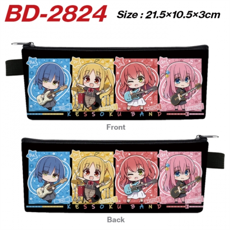 BOCCHI THE ROCK! Anime PU Leather Zipper Pencil Case Stationery Box 21.5X10.5X3CM 