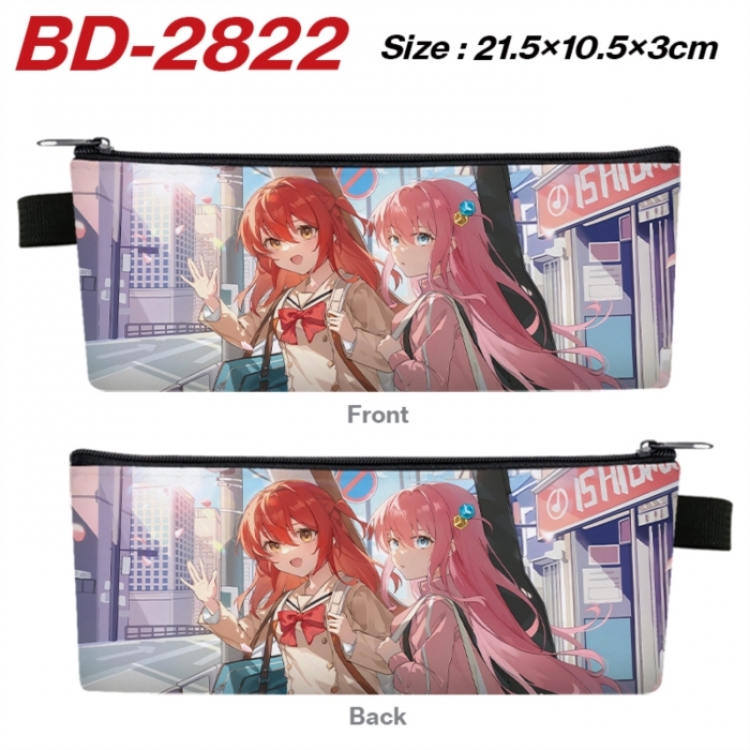 BOCCHI THE ROCK! Anime PU Leather Zipper Pencil Case Stationery Box 21.5X10.5X3CM 