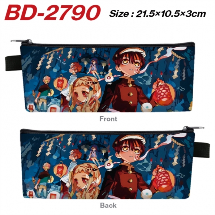 Toilet-bound Hanako-kun Anime PU Leather Zipper Pencil Case Stationery Box 21.5X10.5X3CM 