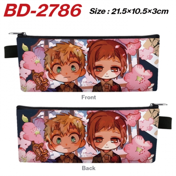 Toilet-bound Hanako-kun Anime PU Leather Zipper Pencil Case Stationery Box 21.5X10.5X3CM 