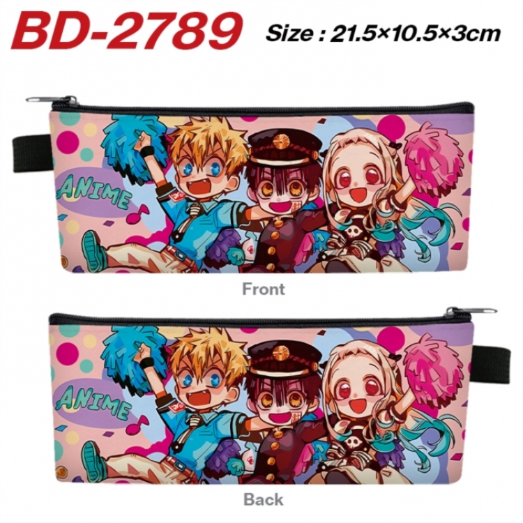 Toilet-bound Hanako-kun Anime PU Leather Zipper Pencil Case Stationery Box 21.5X10.5X3CM 