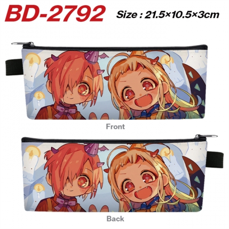 Toilet-bound Hanako-kun Anime PU Leather Zipper Pencil Case Stationery Box 21.5X10.5X3CM 