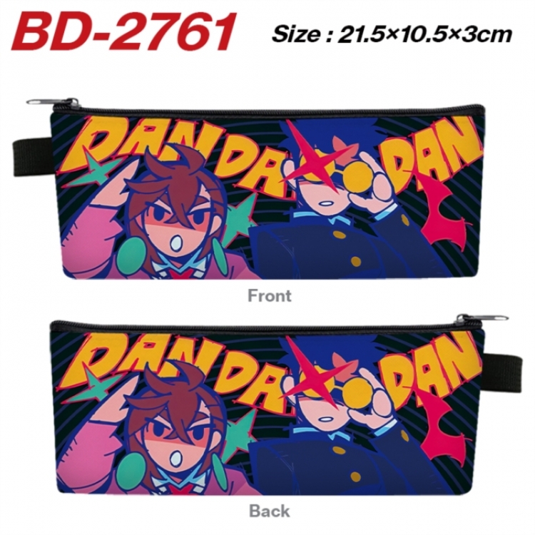 DANDADAN Anime PU Leather Zipper Pencil Case Stationery Box 21.5X10.5X3CM