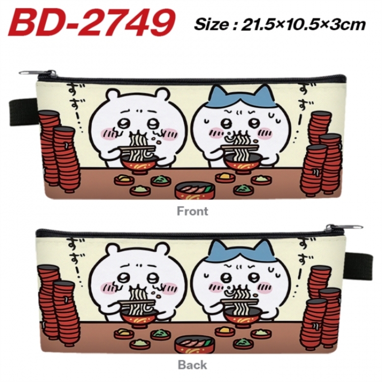 Chiikawa Anime PU Leather Zipper Pencil Case Stationery Box 21.5X10.5X3CM 