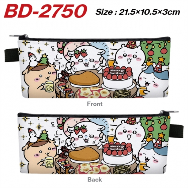 Chiikawa Anime PU Leather Zipper Pencil Case Stationery Box 21.5X10.5X3CM 