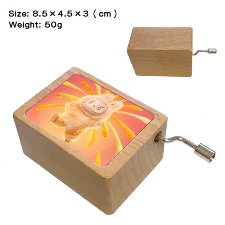 Labubu Anime printed wooden music box music box music box Christmas gift 8.5x4.5x3cm